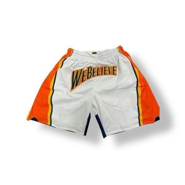 SAVS Embroidery We Believe Fashion Basketball Shorts Zipper Pockets Size XL