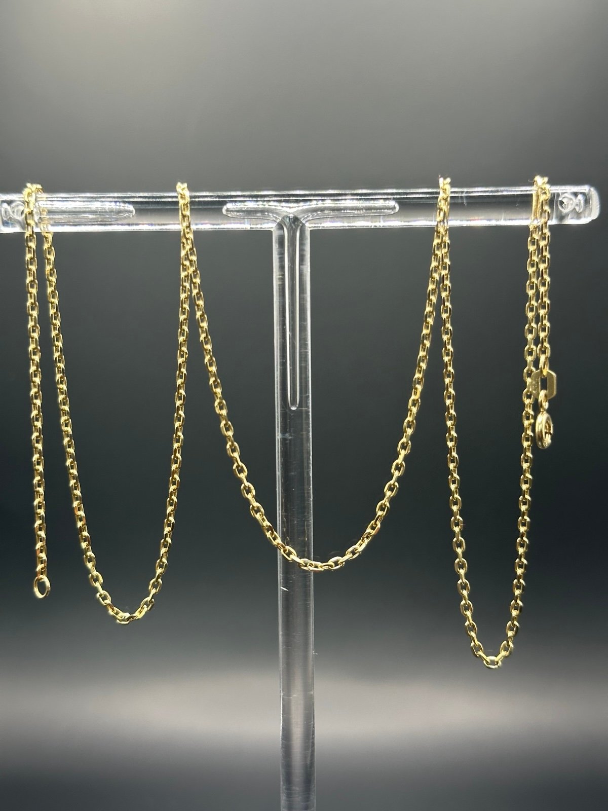 26” 1.7mm. Solid 14K Yellow Gold D/C Forzentina Chain Necklace