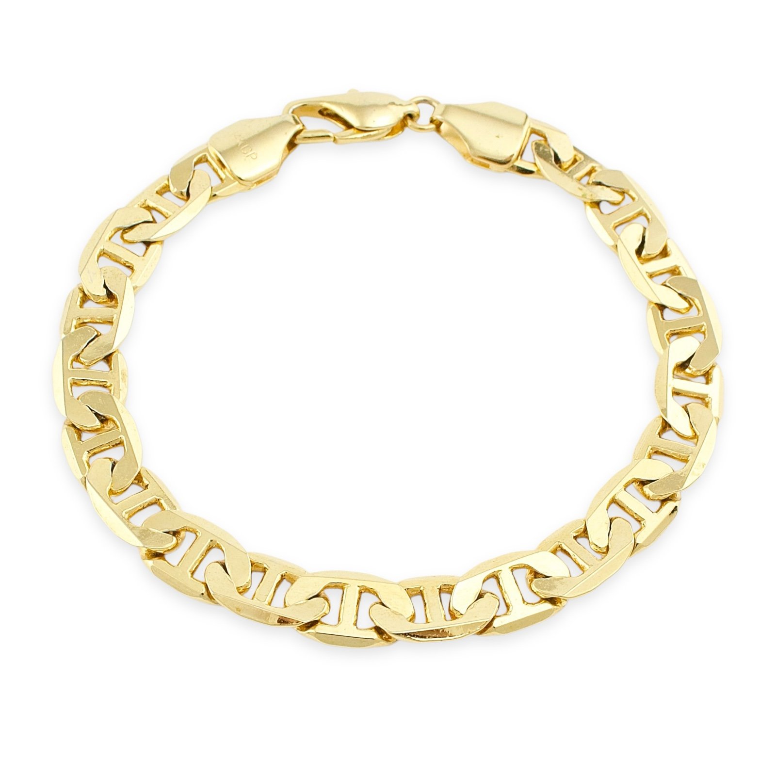 Estate Mariner Link Chain Bracelet Gold Plated Large Men’s Size 8.25”