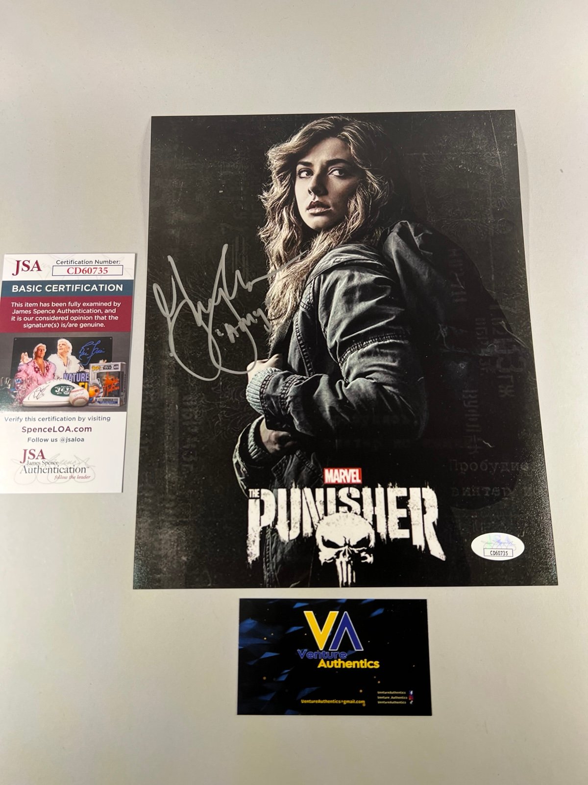 Giorgia Whigham Signed Punisher 8x10 Autograph w/ JSA COA