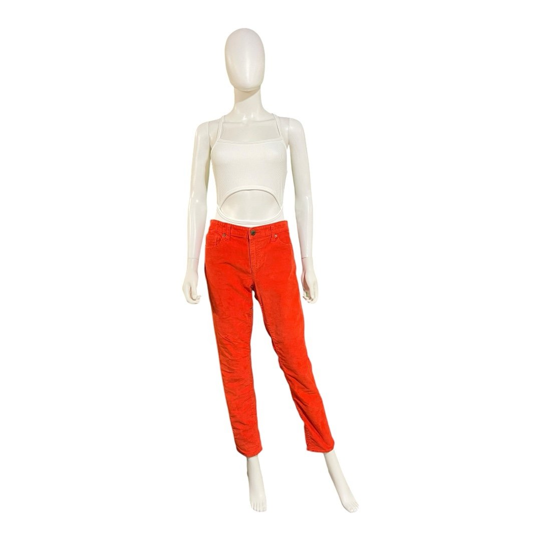 Gap Factory Orange Red Straight Cut Corduroy Pants, 10