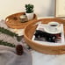 Round Woven Rattan Tray with Handles