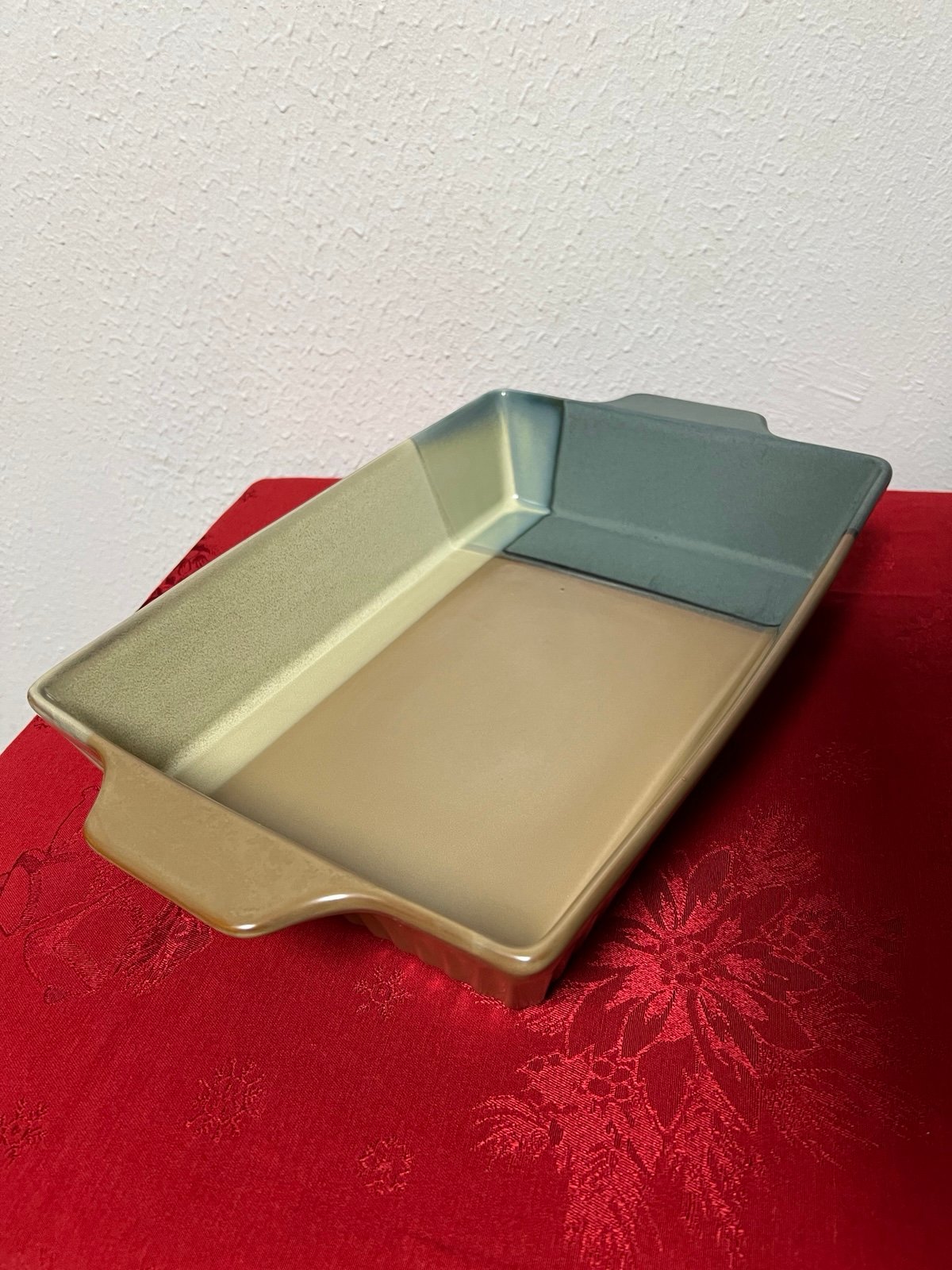 Sango Gold Dust Green 5040 Discontinued Casserole Dish Beautiful