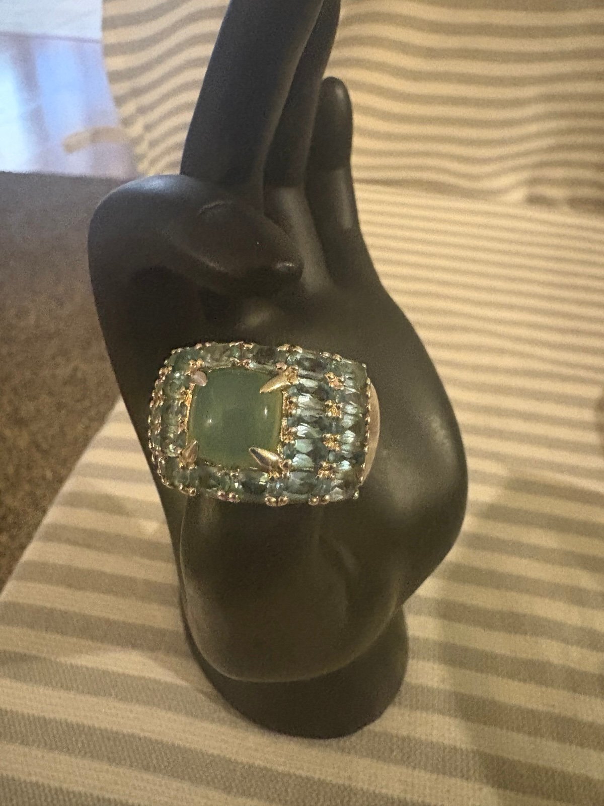 Women’s ring , gemstone ring ,sterling silver , sparkling ring size 11 ring