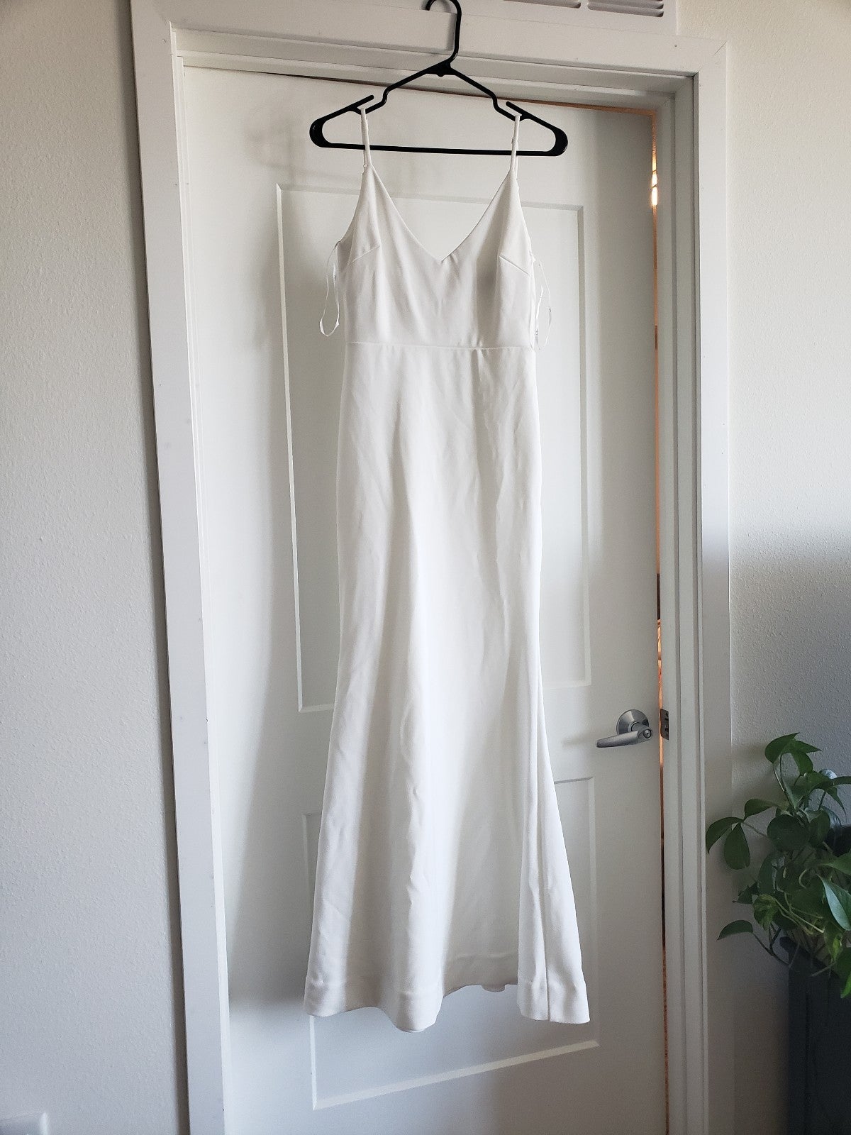 Long white dress sleeveless wedding