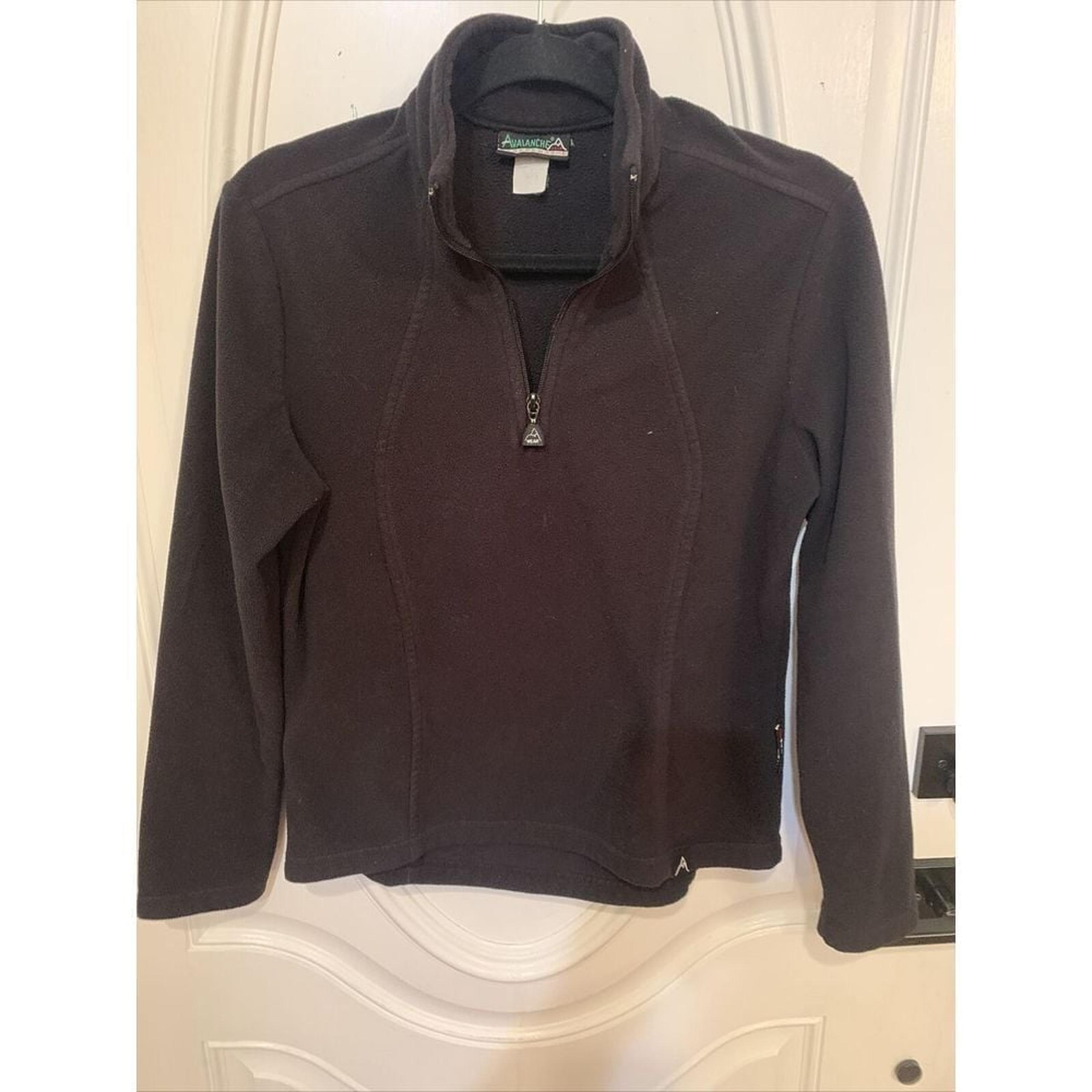 Avalanche Jacket Womens Polartec   Black 1/4 Zip Fleece Outdoor Pullover Medium