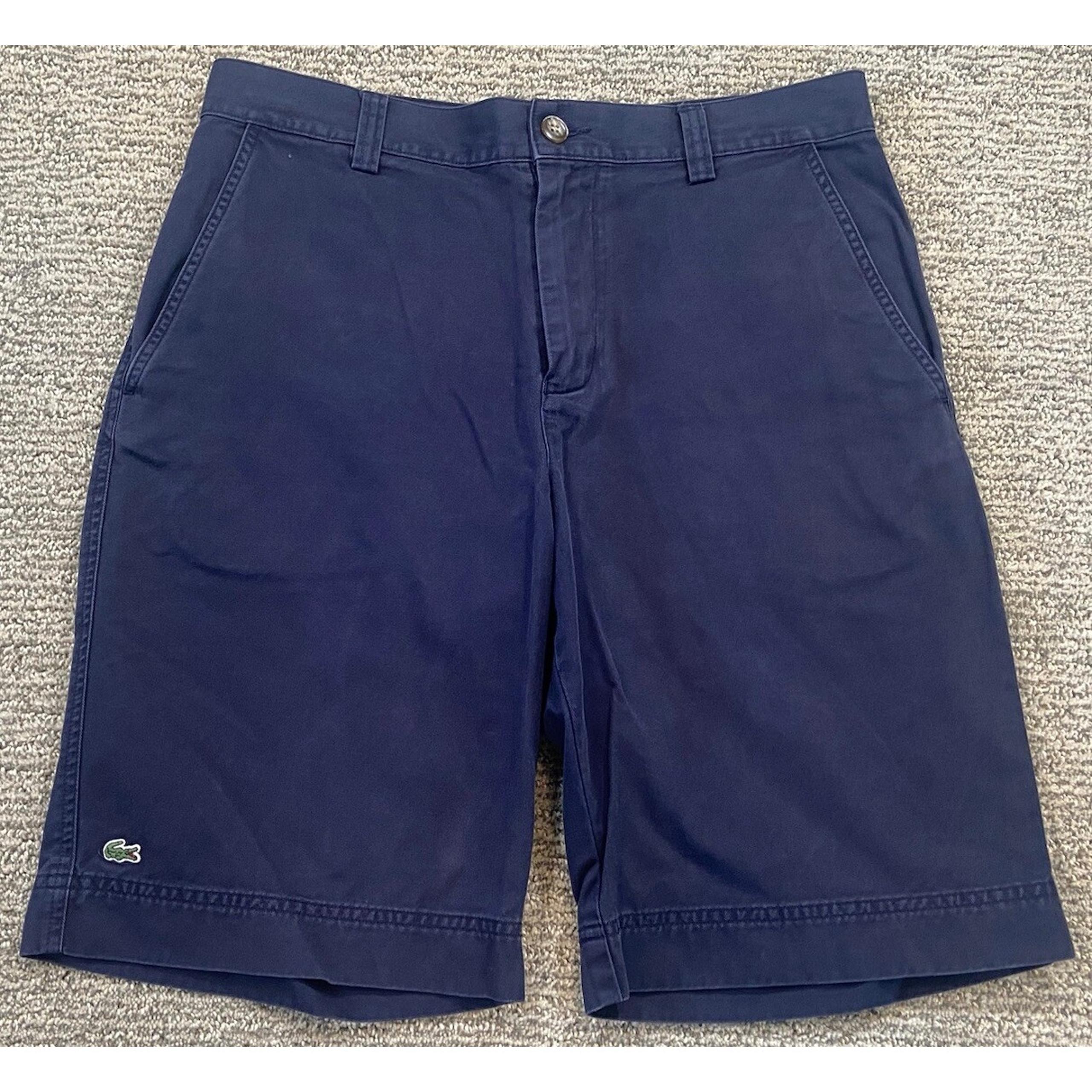 Lacoste Shorts 40 Blue Green Crocodile Utility Outdoors Cotton Preppy Chino Mens