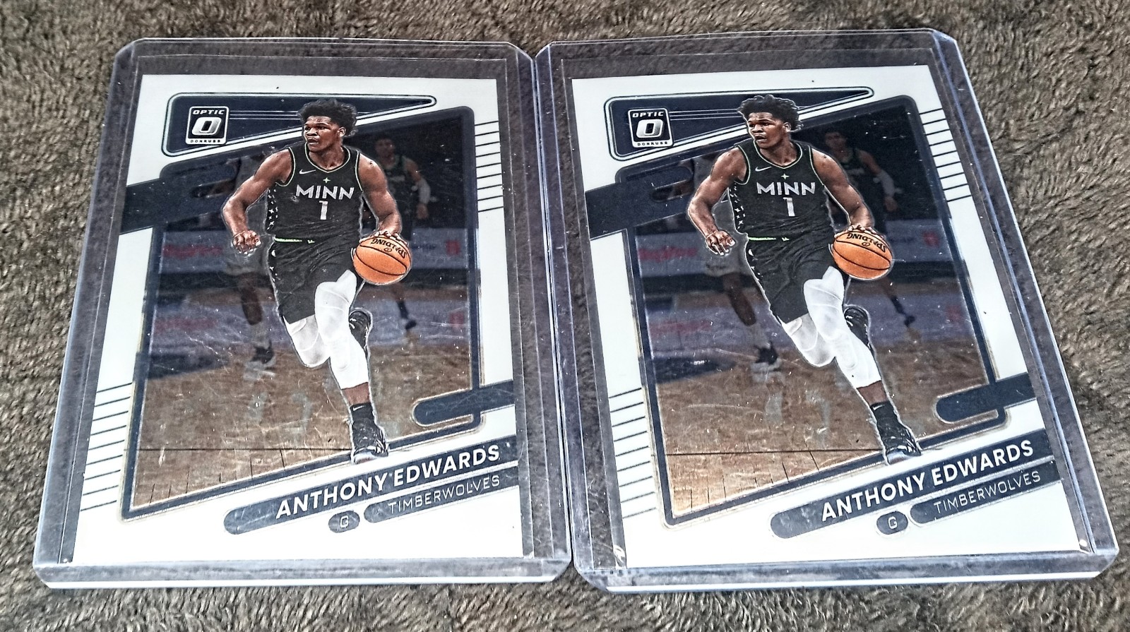 2021-22 Donruss Optic Anthony Edward base cards 1 with error print