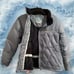 POWDER ROOM Winter Feather Down Ski Jacket Womens Small Blue Coat Zip Pockets
