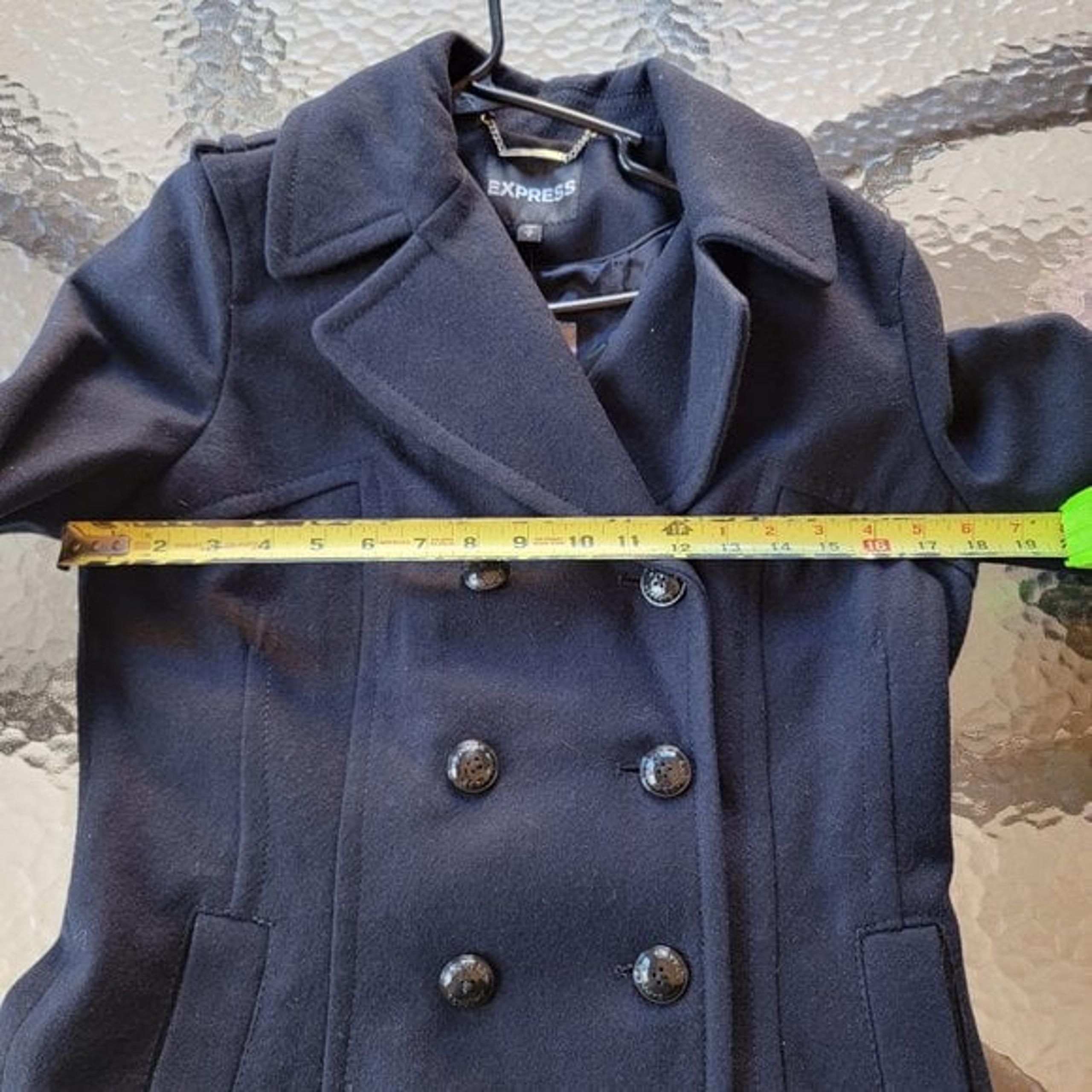BRAND NEW WITH TAG EXPRESS WOMEN'S NAVY BLUE PEA COAT