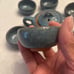 Vintage pottery sake/ tea set six cups
