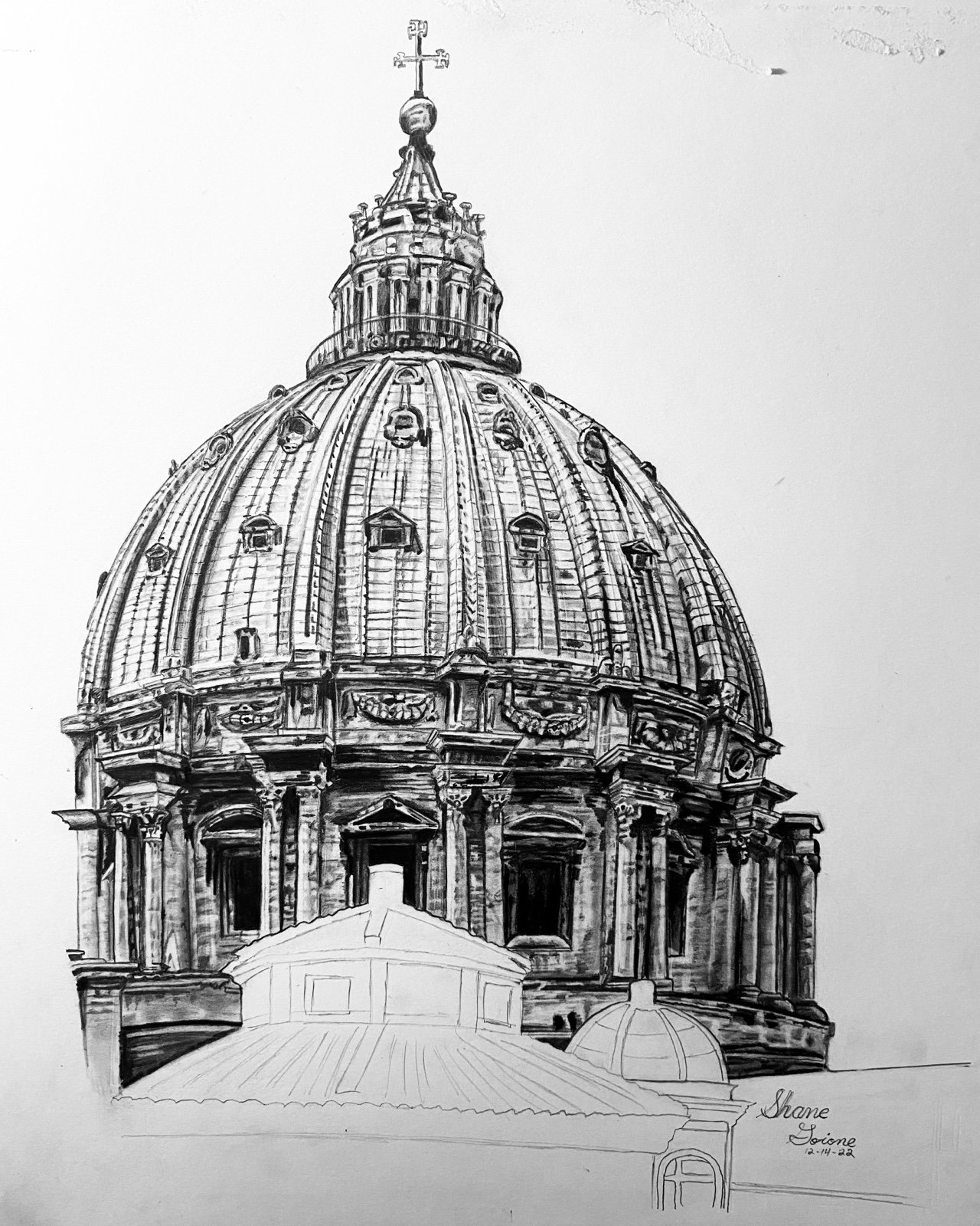 Original print of sant Peters basilica