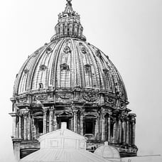 Original print of sant Peters basilica