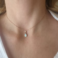 10k Gold Opal Pendant with diamond