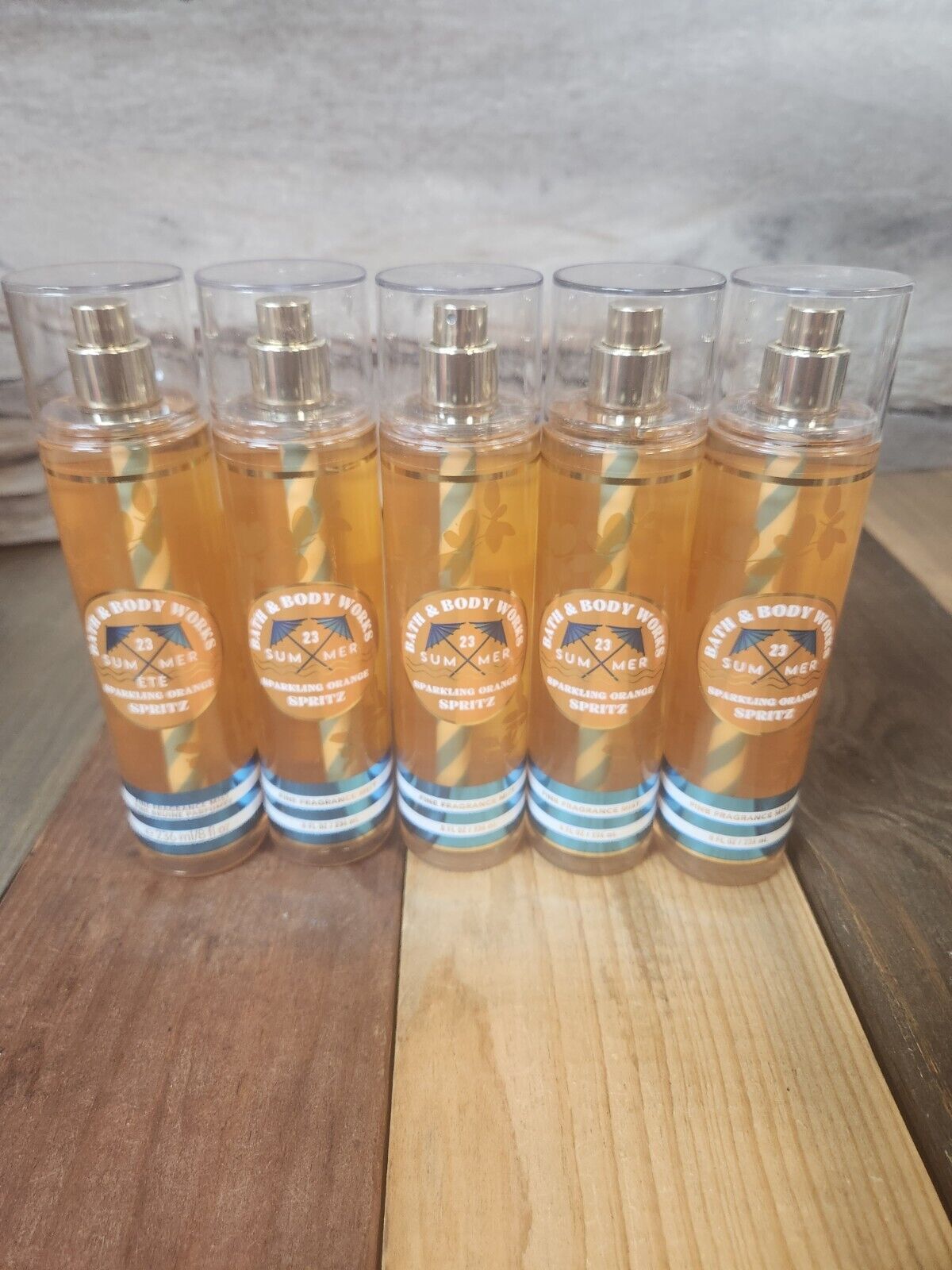 5PK Bath & Body Works Sparkling Orange Spritz Fragrance Body Mist Spray 8oz