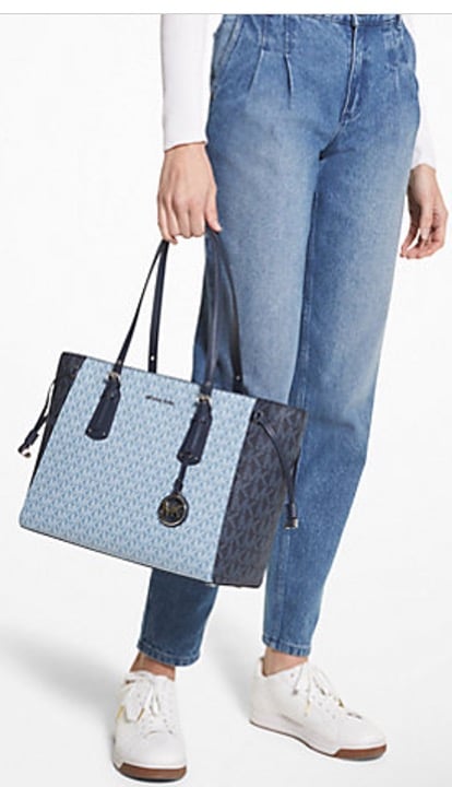 Voyager Medium Two-Tone Logo Tote Bag