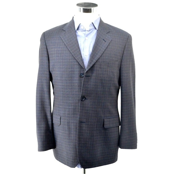 BROOKS BROTHERS Men's 3 Button Sport Coat SIZE 39R Charcoal Gray Check