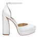 Badgley Mischka Felixa Women's White Satin Pearl Platform Heel Pump Size 5.5