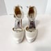 Badgley Mischka Felixa Women's White Satin Pearl Platform Heel Pump Size 5.5