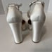 Badgley Mischka Felixa Women's White Satin Pearl Platform Heel Pump Size 5.5