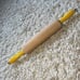 Vintage Wooden Rolling Pin With Yellow Handles