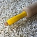 Vintage Wooden Rolling Pin With Yellow Handles