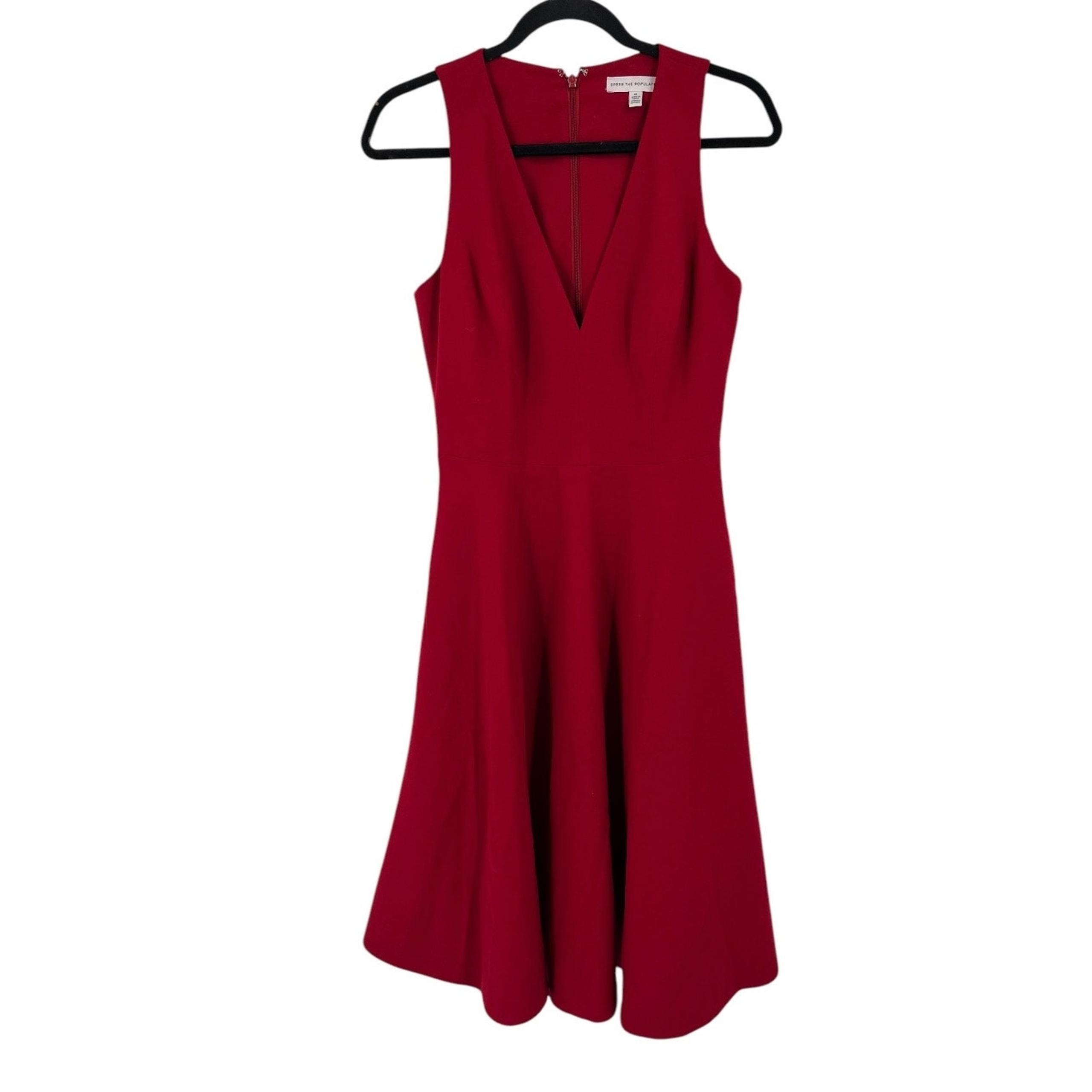 Dress the Population dress red Catalina fit flare cocktail Medium M