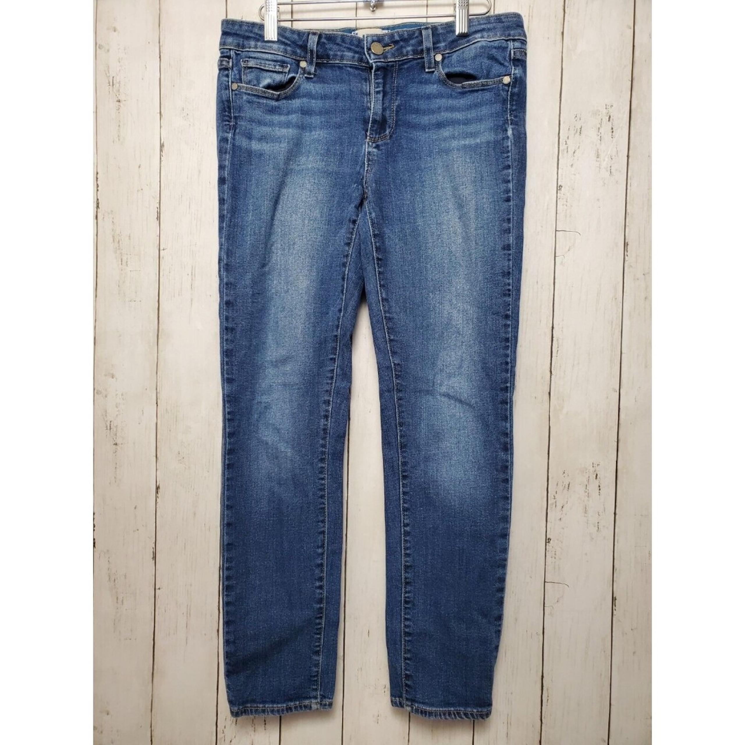 Paige Skyline Ankle Peg Blue Jeans Women's Size 30 Skinny Cropped Mid Rise