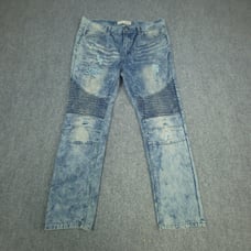 Bleecker & Mercer Premium Jeans Men's Size 38x32 Acid Denim DISTRESSED Y2K