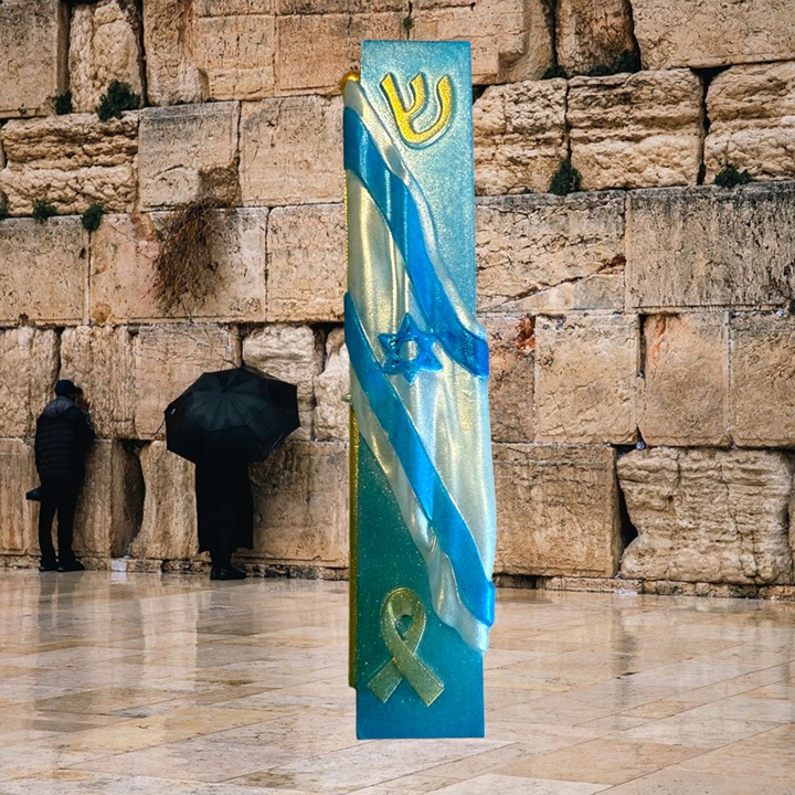 Solidarity Mezuzah Cover - Bring Our Hostages Home - Handmade Resin