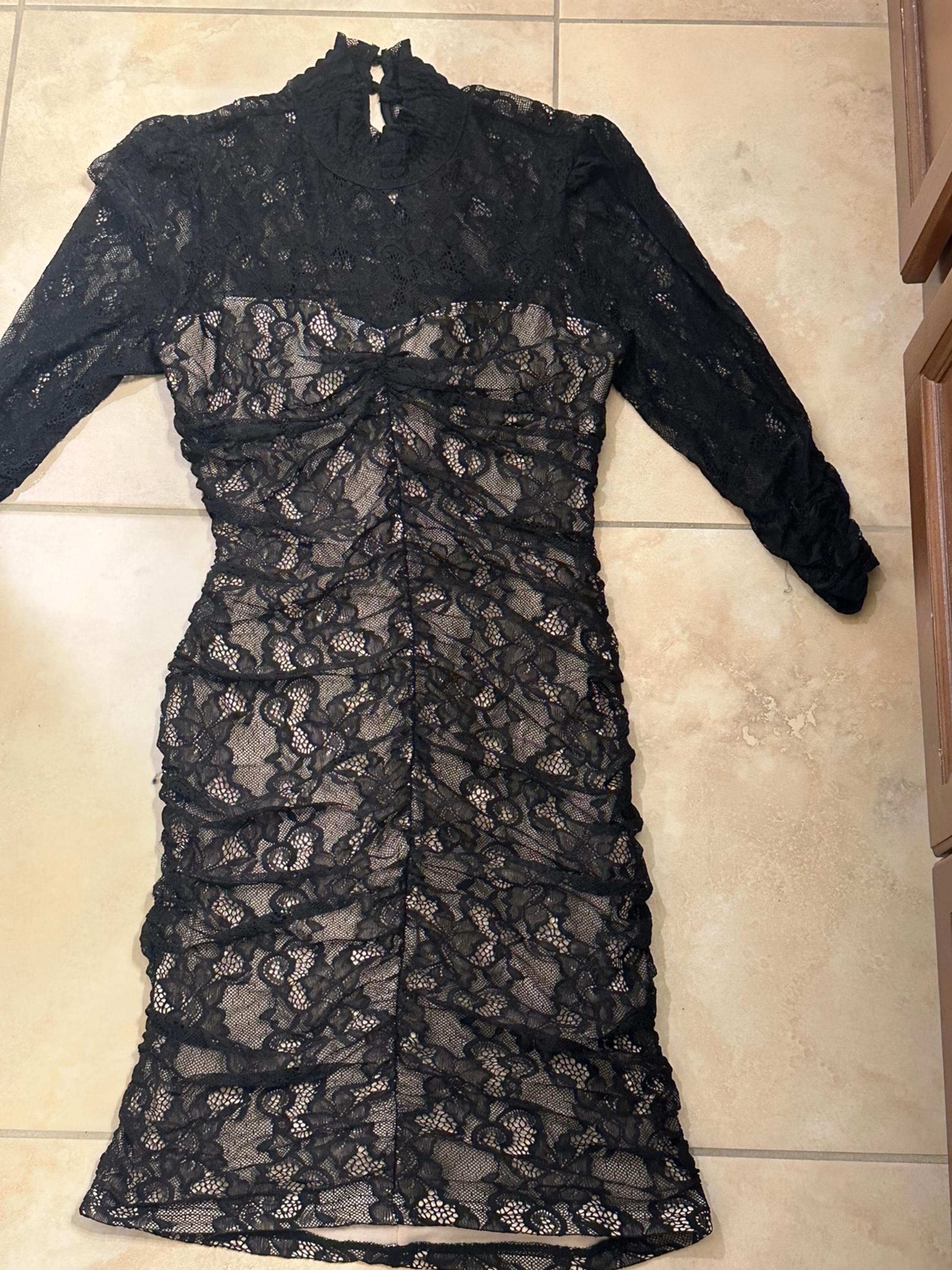 Sexy Lace Ruched Dress Size Medium