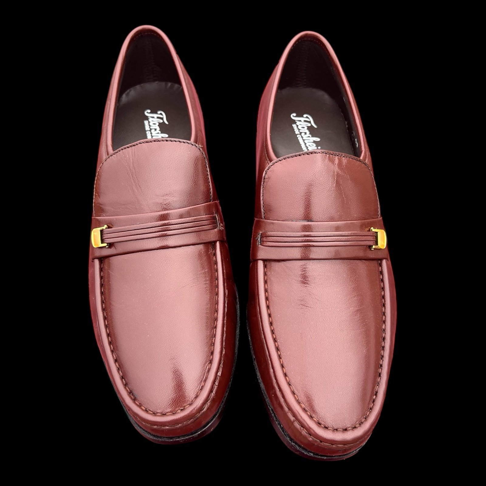 Mens Size 10 Florsheim Comfortech Burgundy Loafers Shoes NWOB