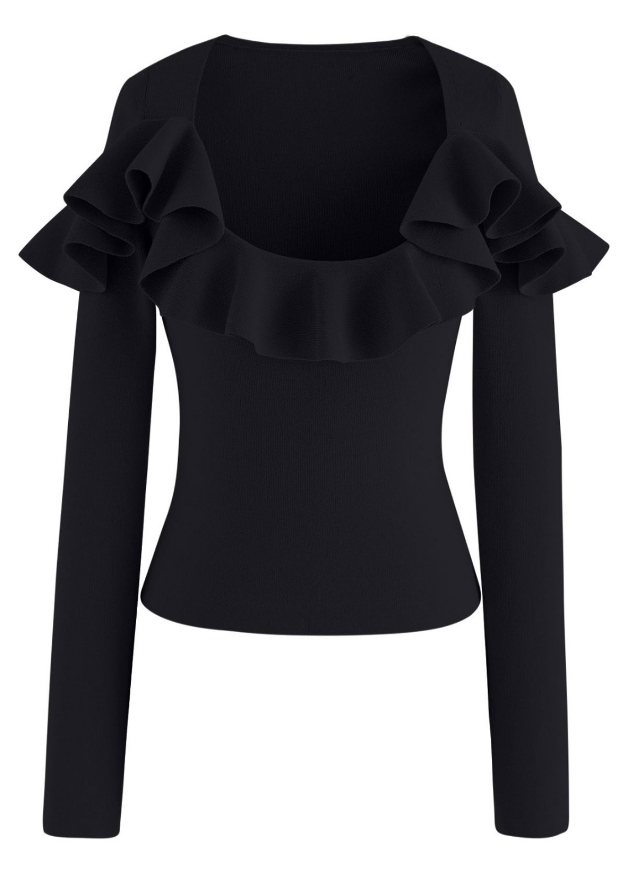 Express NWT black Ruffled Top Small