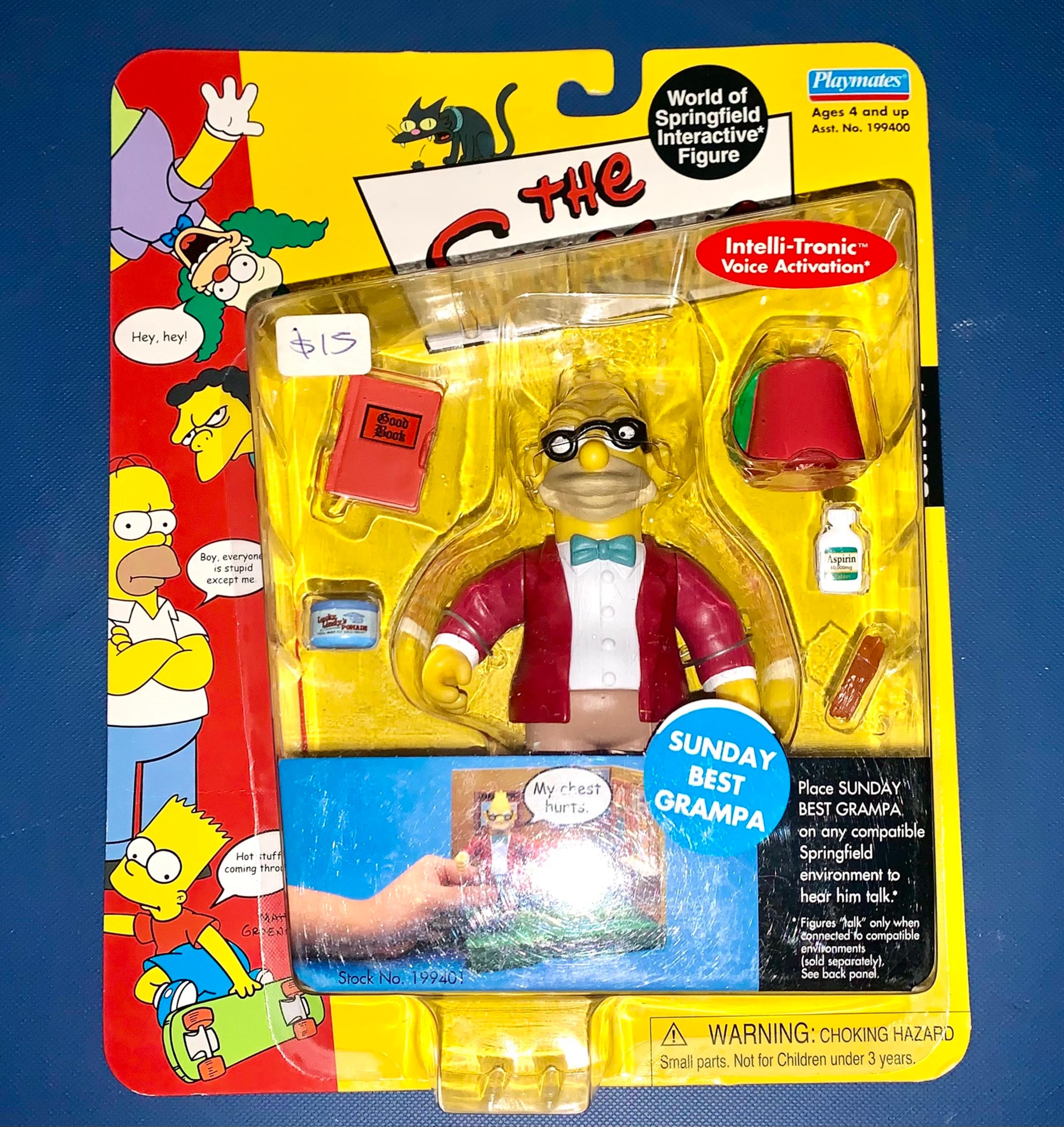Playmates SUNDAY BEST GRAMPA The Simpsons Springfield Action Figure Series 9 NEW