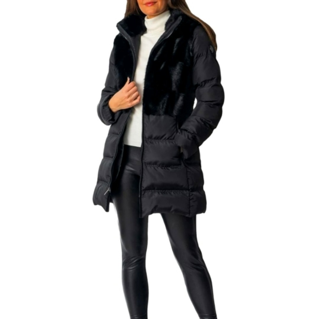 RACHEL RACHEL ROY QUILTED MID-LENGTH PUFFER COAT WITH FAUX FUR TRIM NWTs