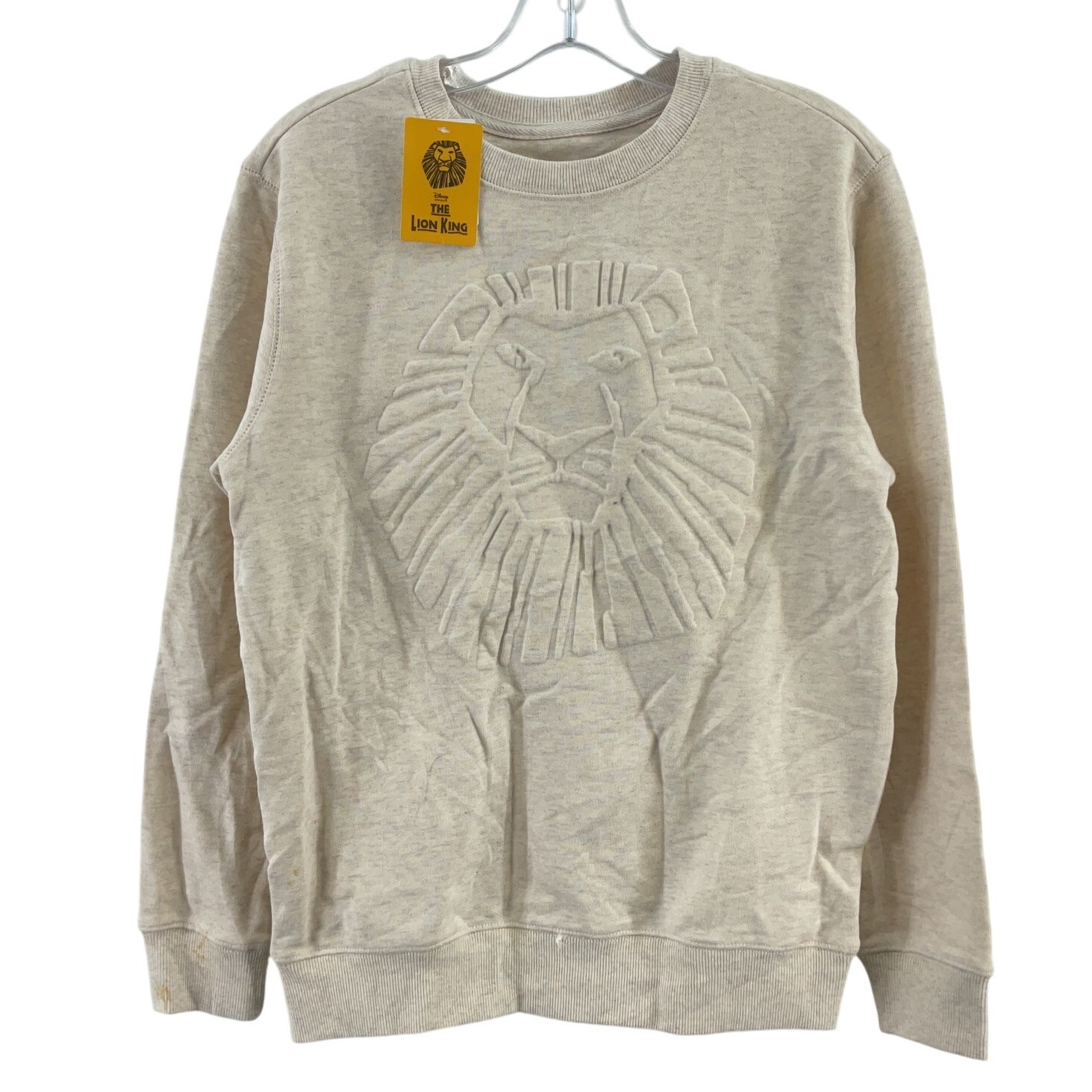 Disney The Lion King Mufasa Cream Cotton Pullover Sweatshirt Women’s Small NWT