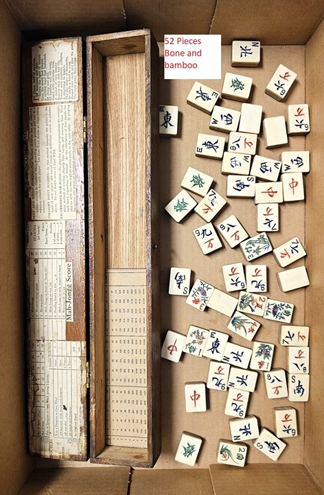 Vintage mahjong set, handmade bamboo and bone, circa 1900 or earlier 280+ pieces