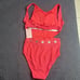 Juicy Couture Bright Coral Boardwalk Sass Cutout Swimsuit SZ S Summer Resort Vac