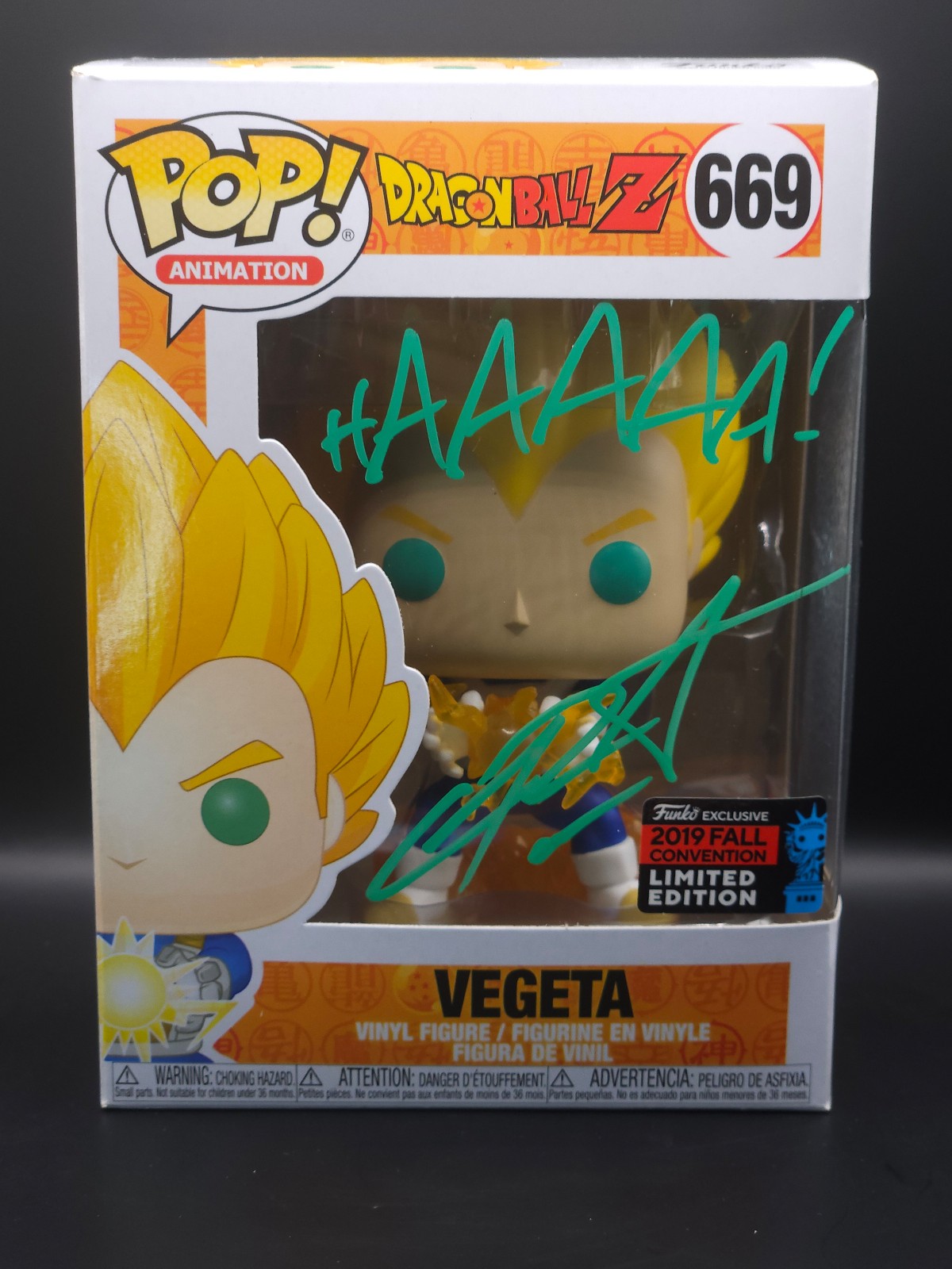 2019 NYCC Exclusive Vegeta Funko Signed by English VA Christopher Sabat