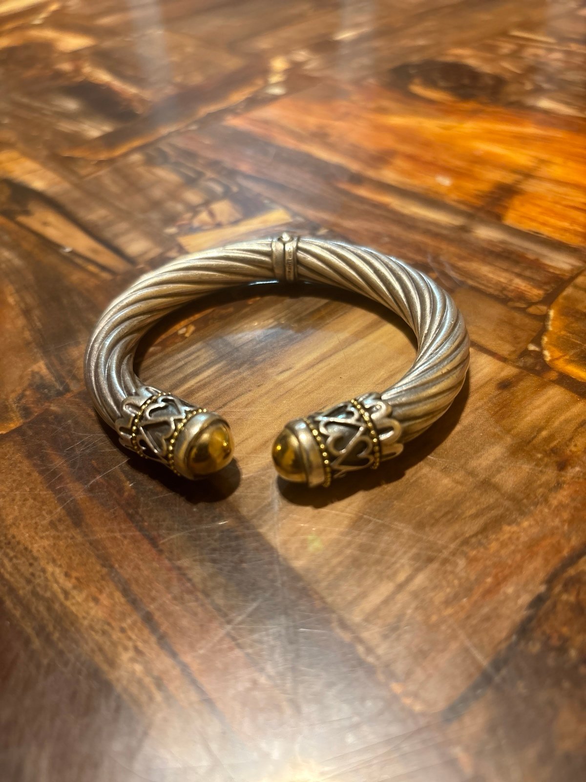 Sterling silver & 18k gold bangle