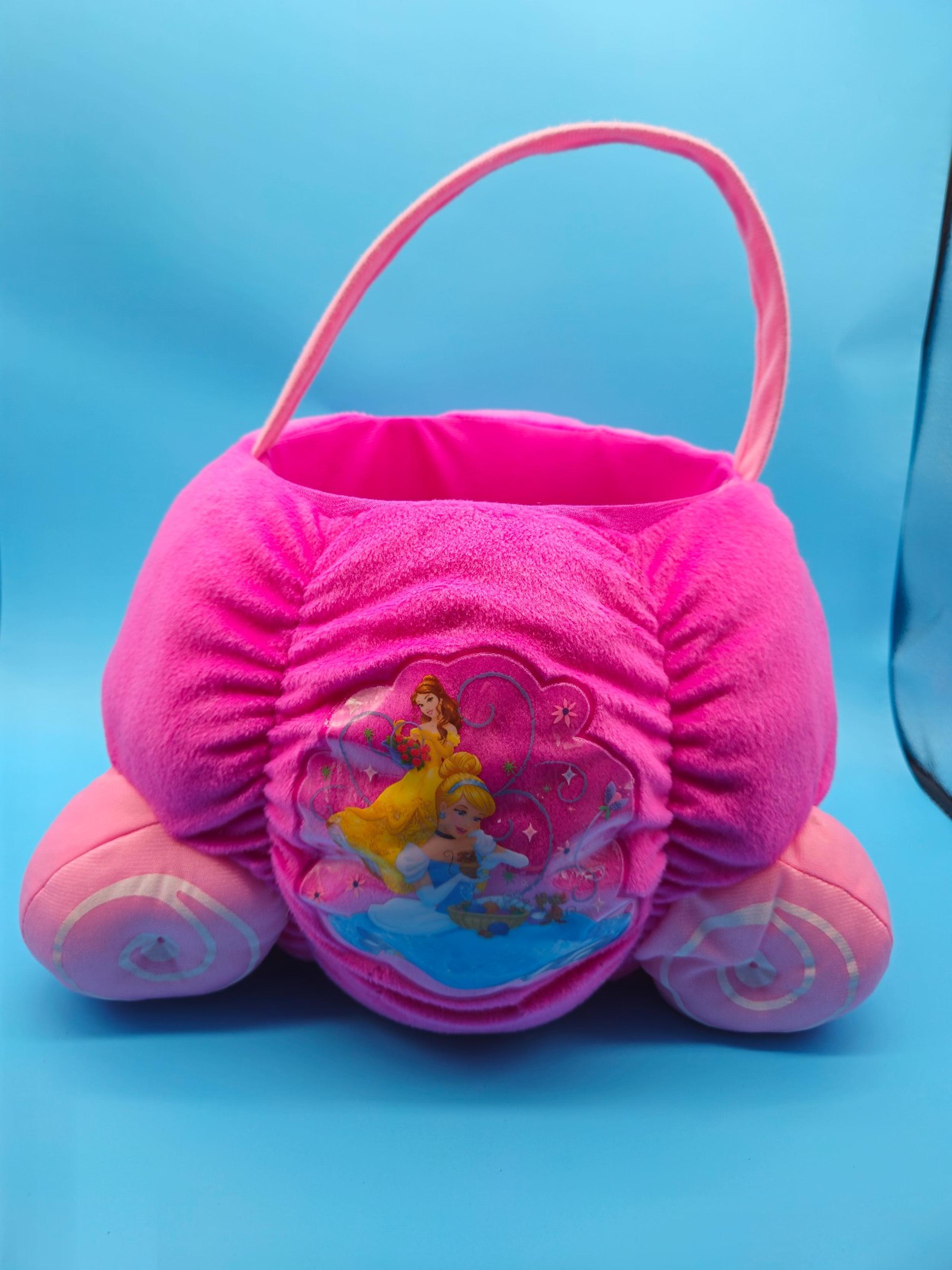 Disney Princess Plush Trick or Treat Bucket Easter Basket Belle Cinderella Pink
