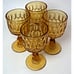 4 Vintage Fenton Colonial Amber Thumbprint Liquor Cocktail Cordial Goblets MCM
