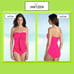 JANTZEN NEW Dopamine Ruffled Ruche 1-Piece Bandeau/Straps Swimwear 10