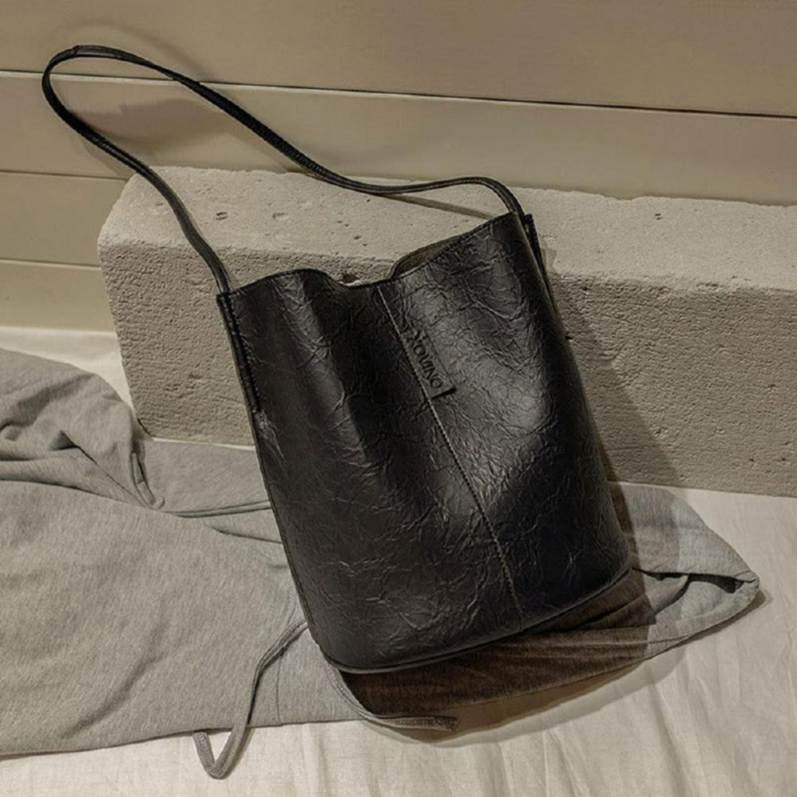 Vintage Women Shoulder Crossbody Bag Leather Totes Bucket Handbag