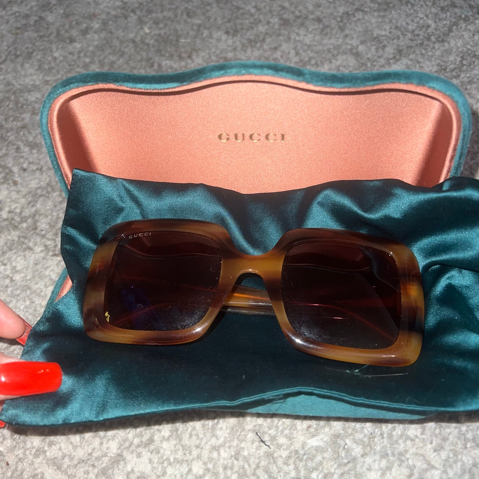 GUCCI (GG0896S ) WOMENS BROWN OVERSIZED SQUARE SUNGLASSES