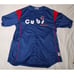 MLB Chicago Cubs True Fan Blue Red Button Front Short Sleeve Stitched Jersey XL