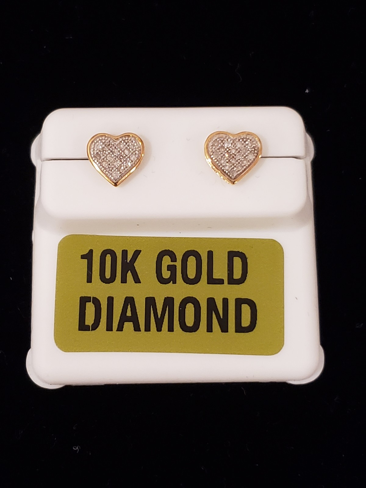 10kt Gold Heart Shape Diamond Studs
