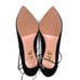 Aquazzura Fellini Pumps Black Suede Leather Trimmed Pointed Ankle Tie Sz 37 / 7