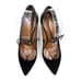 Aquazzura Fellini Pumps Black Suede Leather Trimmed Pointed Ankle Tie Sz 37 / 7