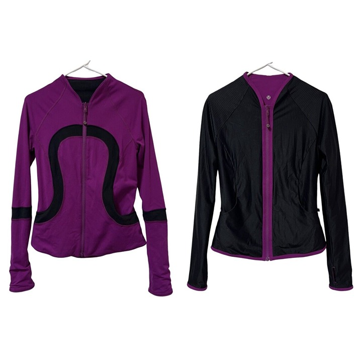Lululemon Women 6 Find Your Bliss Reversible Jacket Black Purple Regal Plum